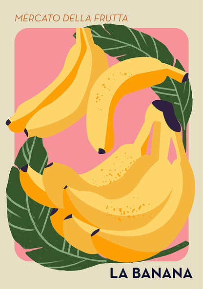 Banana Fruit Market Art Poster