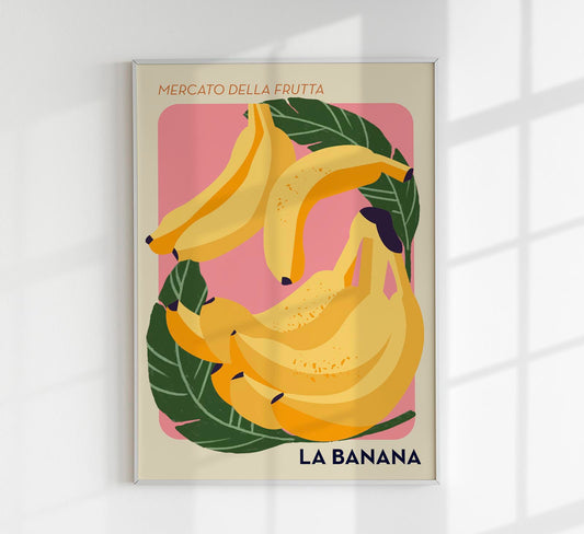 Banana Fruit Market Art Poster