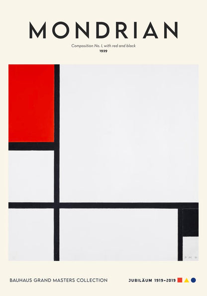 Composition No. 1 with red and black by Piet Mondrian Exhibition Poster