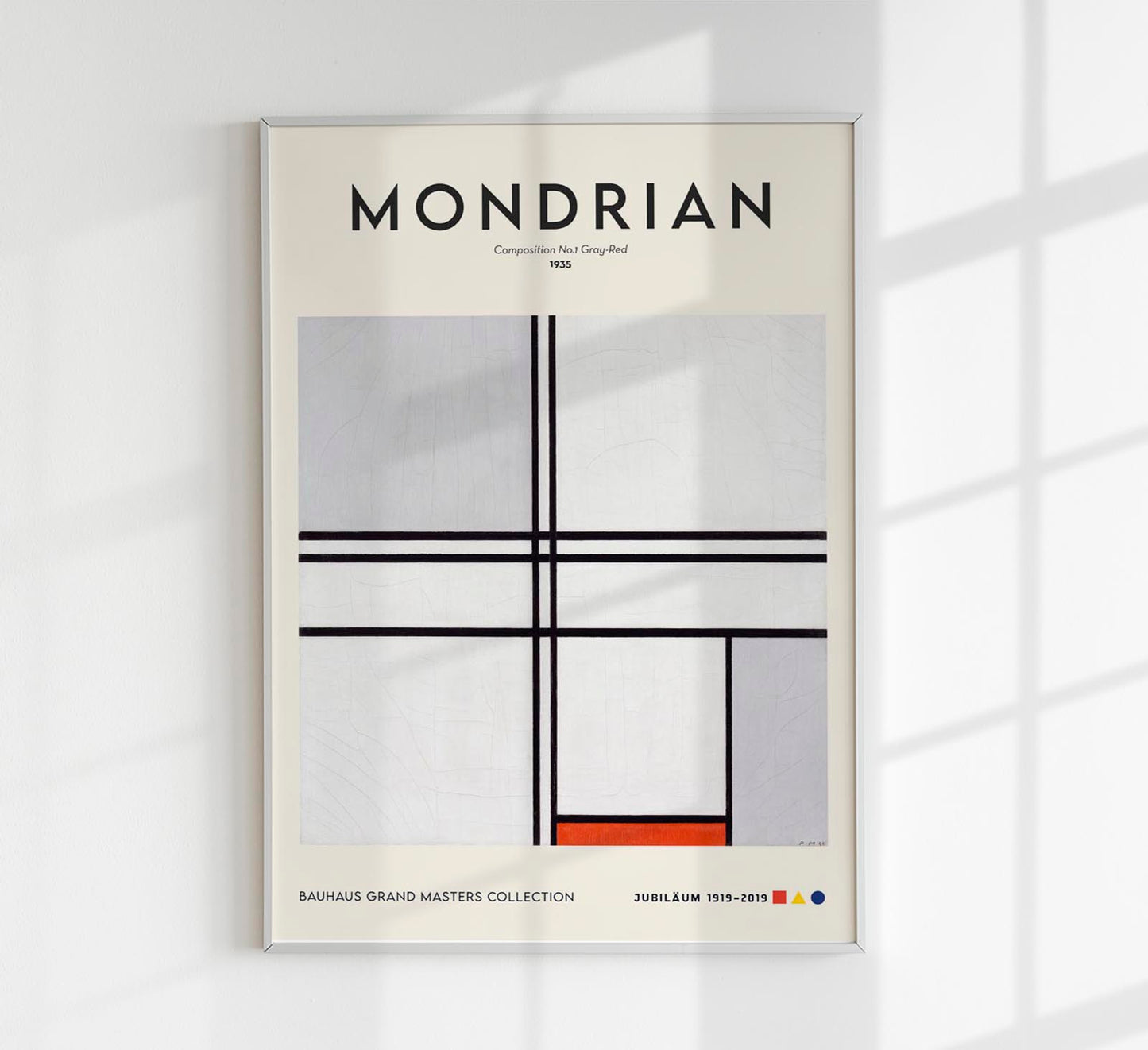 Composition No.1 Gray Red by Piet Mondrian Exhibition Poster