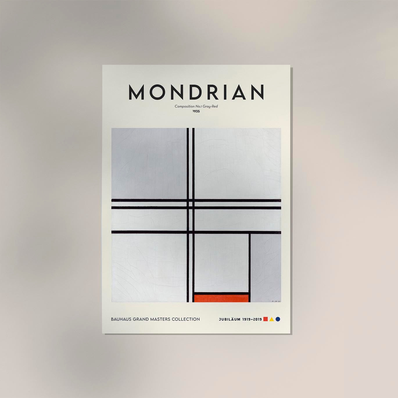 Composition No.1 Gray Red by Piet Mondrian Exhibition Poster