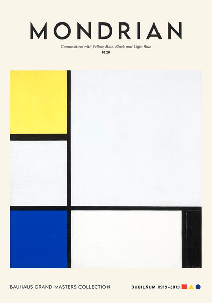 Composition with Yellow, Blue, Black and Light Blue By Piet Mondrian Exhibition Poster