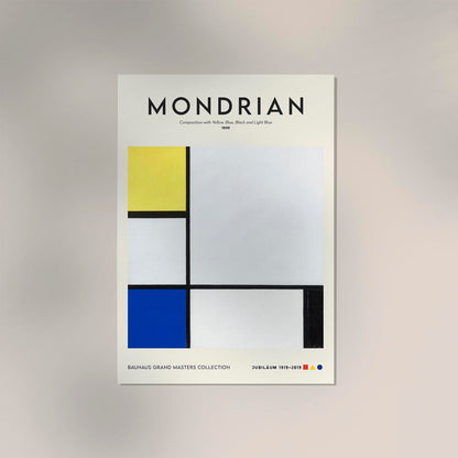 Composition with Yellow, Blue, Black and Light Blue By Piet Mondrian Exhibition Poster