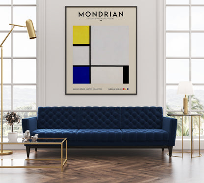 Composition with Yellow, Blue, Black and Light Blue By Piet Mondrian Exhibition Poster