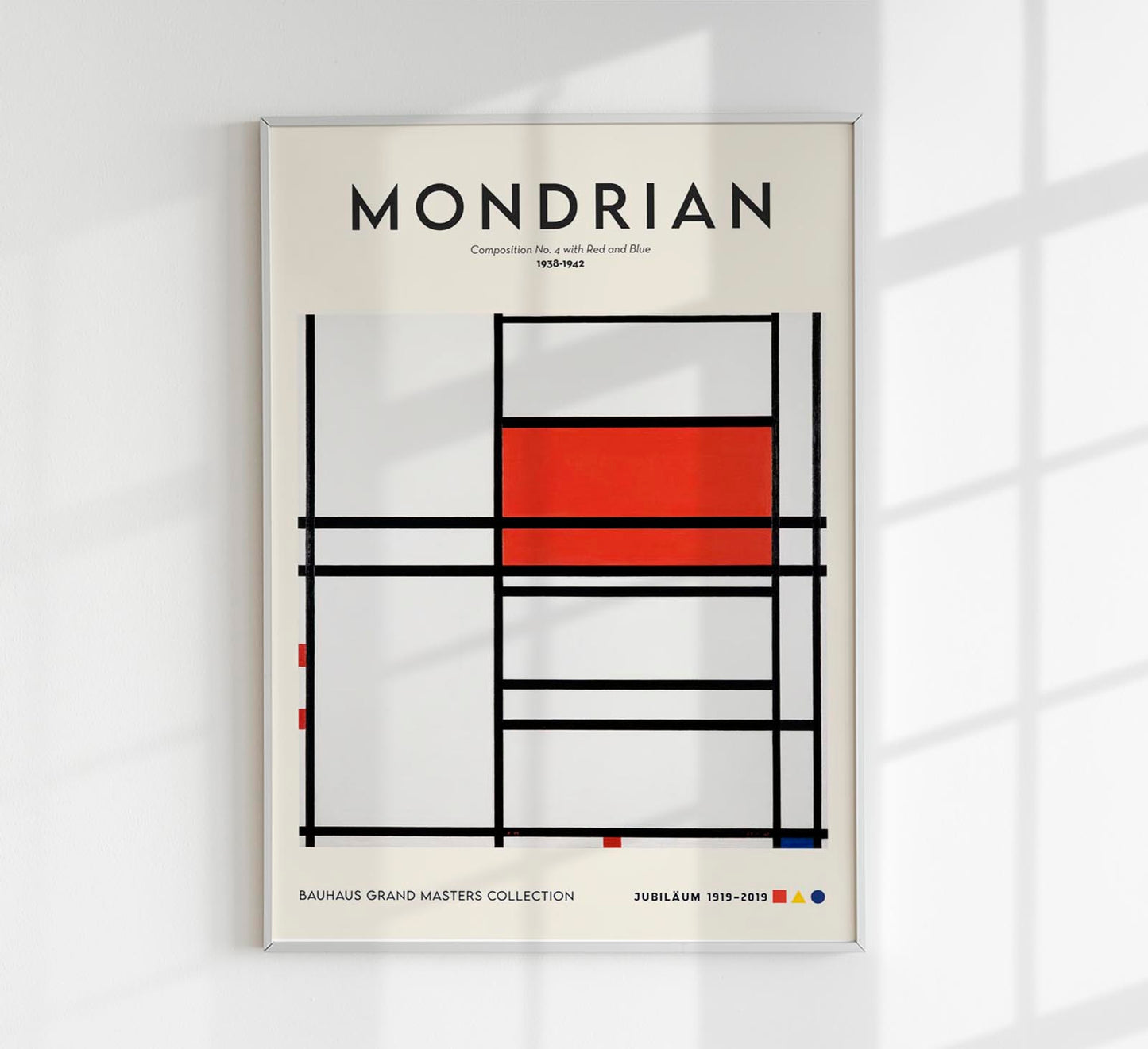 Composition No. 4 with red and blue By Piet Mondrian Exhibition Poster