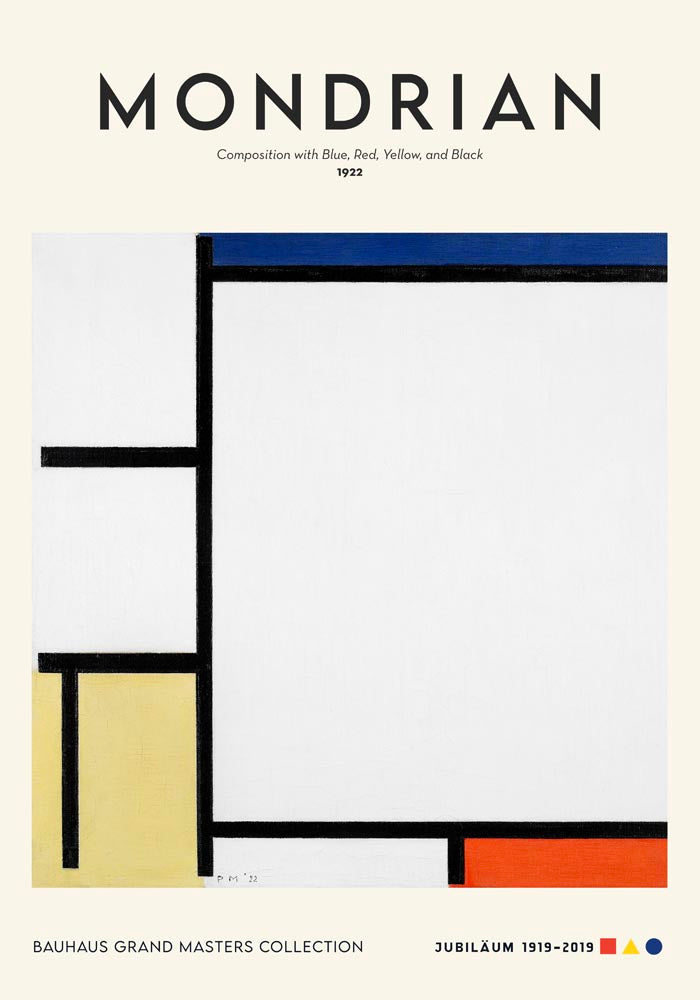 Composition with Blue, Red, Yellow, and Black By Piet Mondrian Exhibition Poster