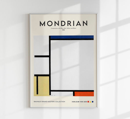 Composition with Blue, Red, Yellow, and Black By Piet Mondrian Exhibition Poster