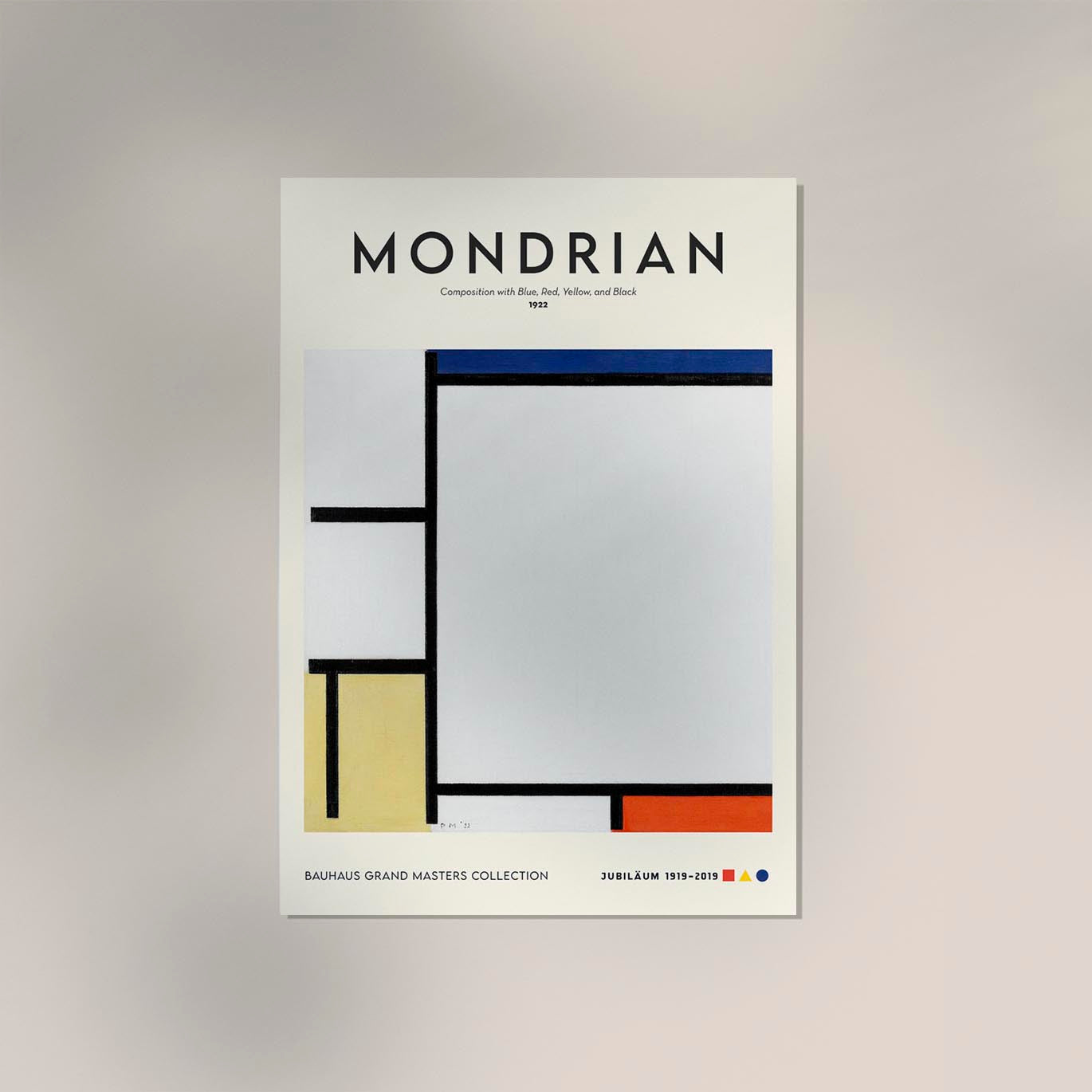 Composition with Blue, Red, Yellow, and Black By Piet Mondrian Exhibition Poster