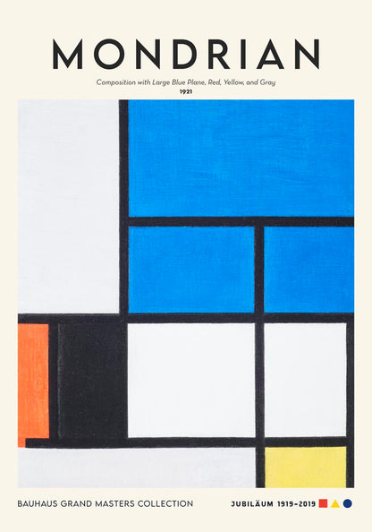 Composition with Large Blue Plane By Piet Mondrian Exhibition Poster