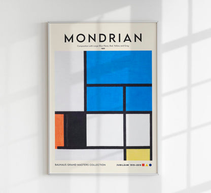 Composition with Large Blue Plane By Piet Mondrian Exhibition Poster