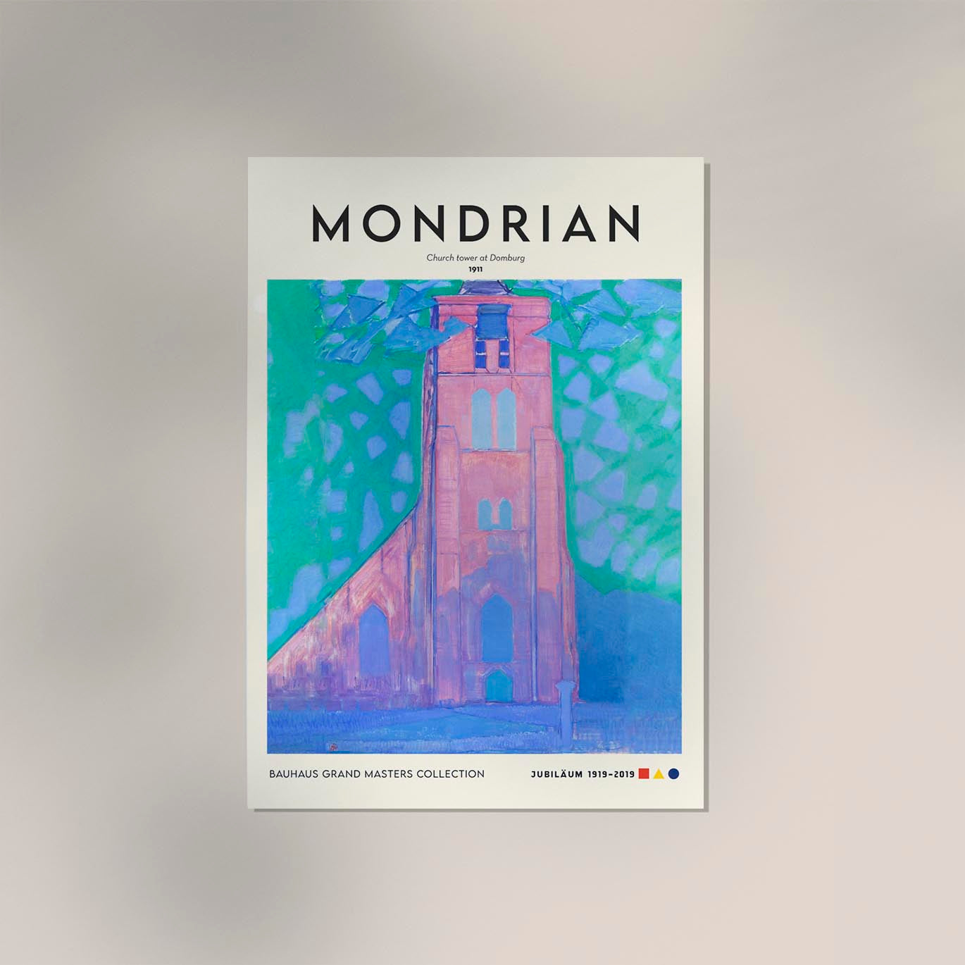 Church tower at Domburg By Piet Mondrian Exhibition Poster