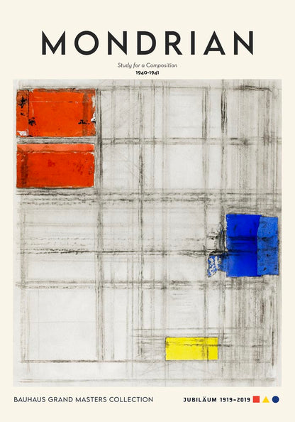 Study for a Composition By Piet Mondrian Exhibition Poster