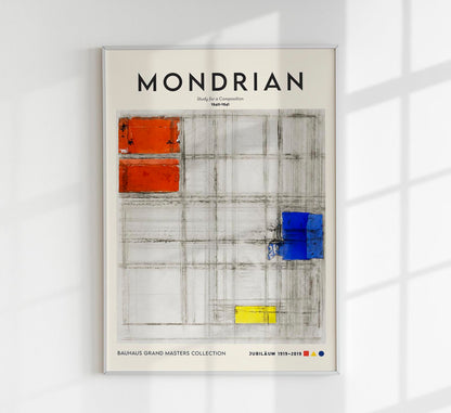 Study for a Composition By Piet Mondrian Exhibition Poster