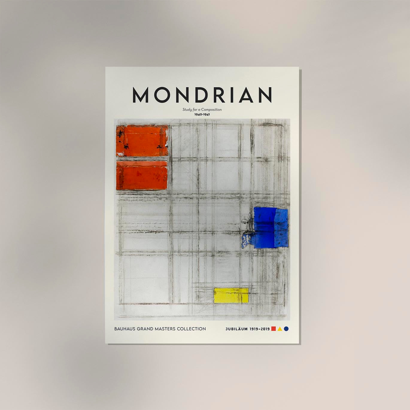 Study for a Composition By Piet Mondrian Exhibition Poster