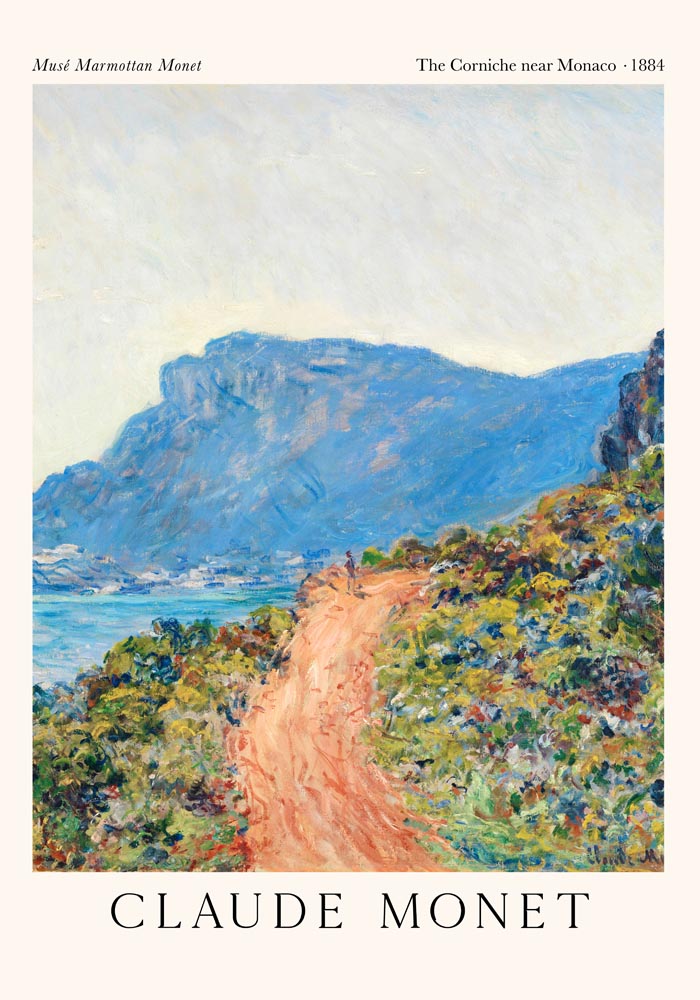 The Corniche near Monaco by Claude Monet Exhibition Poster