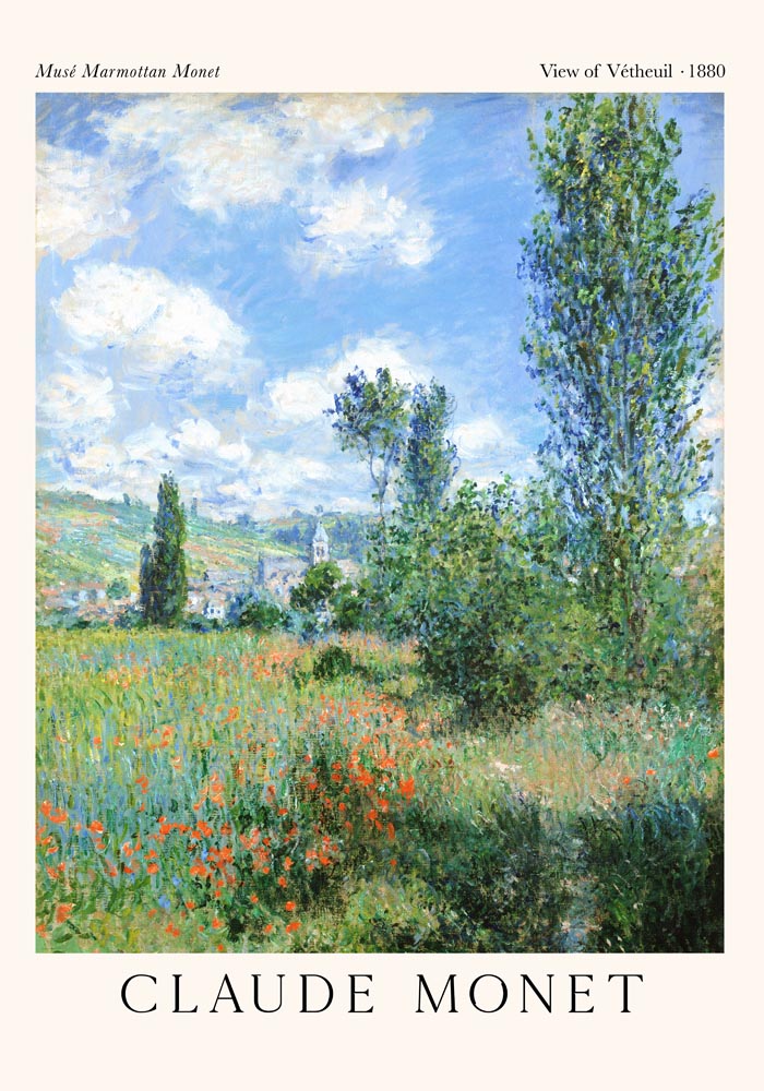 View of Vétheuil by Claud Monet Exhibition Poster