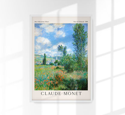 View of Vétheuil by Claud Monet Exhibition Poster