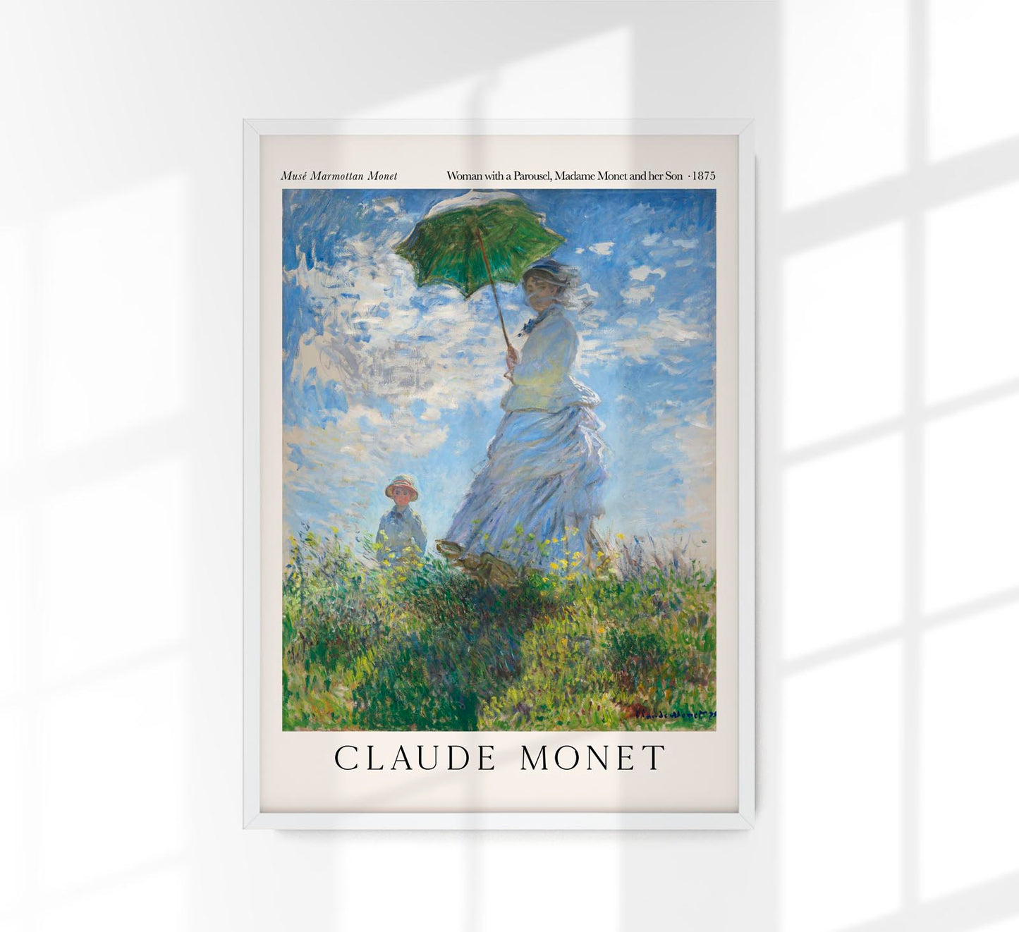 Woman with a Parousel, Madame Monet and her Son by Claud Monet Exhibition Poster