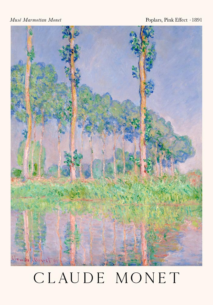 Poplars Pink Effect by Monet Exhibition Poster