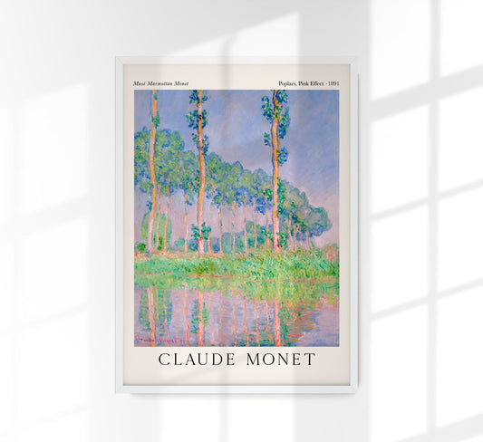 Poplars Pink Effect by Monet Exhibition Poster