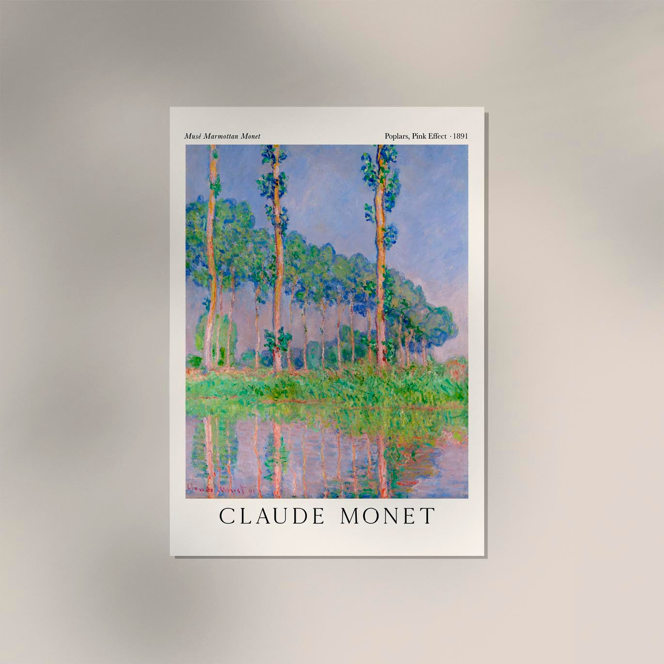 Poplars Pink Effect by Monet Exhibition Poster