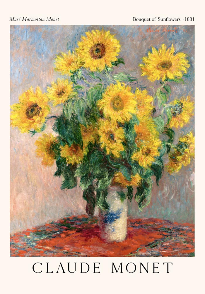 Bouquet of Sunflowers by Claude Monet Exhibition Poster