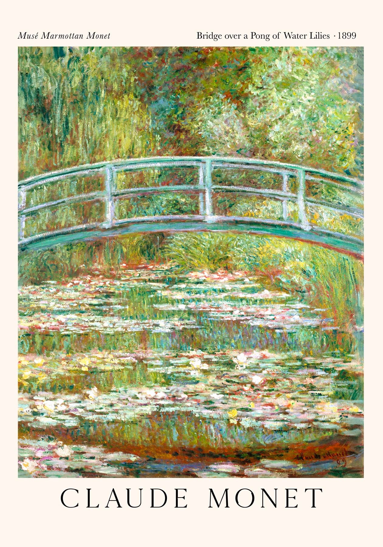 Bridge Over a Pond of Waterlilies by Claude Monet Exhibition Poster