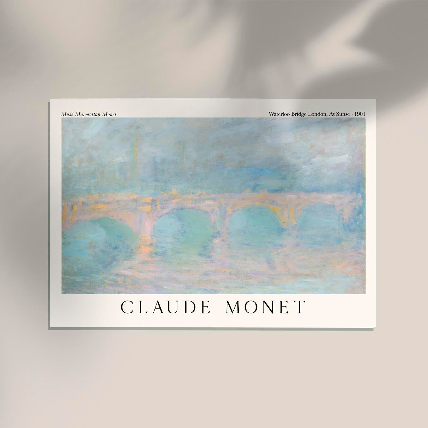 Waterloo Bridge London, At Sunset by Claude Monet Exhibition Poster