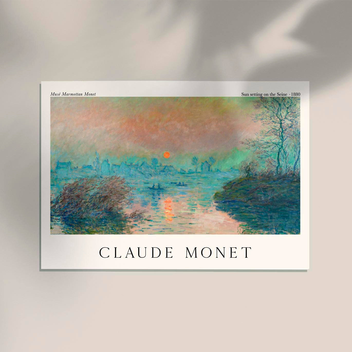 Sun setting on the Seine by Claude Monet Exhibition Poster