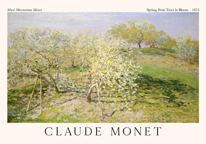 Spring, Fruit Trees in Bloom by Claude Monet Exhibition Poster