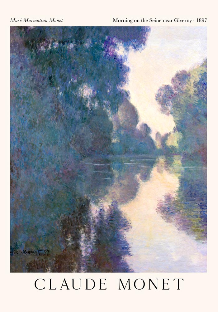 Morning on the Seine near Giverny nr 2 by Monet Exhibition Poster