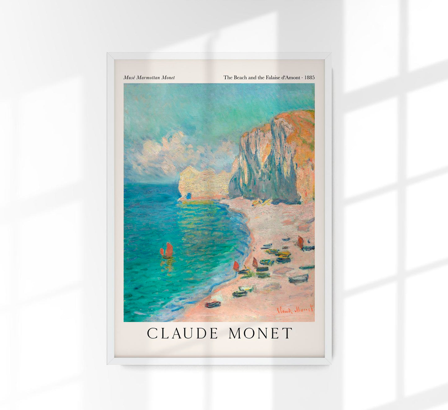 The Beach and the Falaise d'Amont by Monet Exhibition Poster