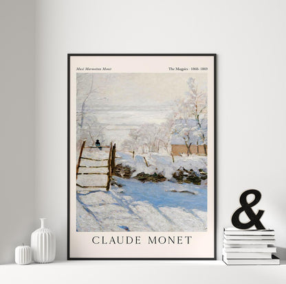 The Magpies Vertical by Claude Monet Exhibition Poster