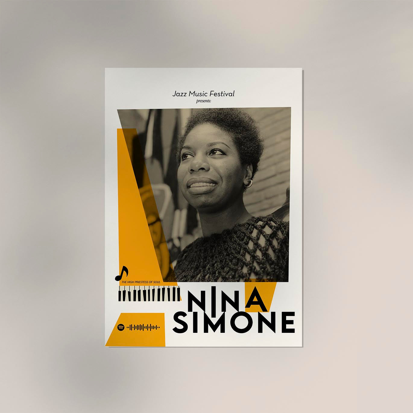 Nina Simone Yellow Music Poster