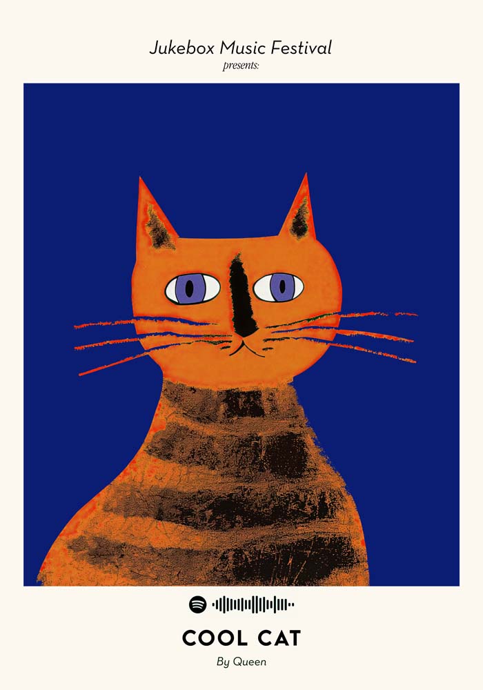 Queen Cool Cat Music Art Poster