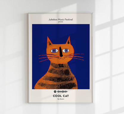 Queen Cool Cat Music Art Poster