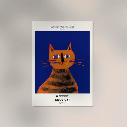 Queen Cool Cat Music Art Poster
