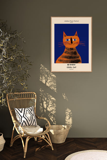 Queen Cool Cat Music Art Poster