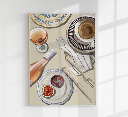 Wine & Coffee Art Poster