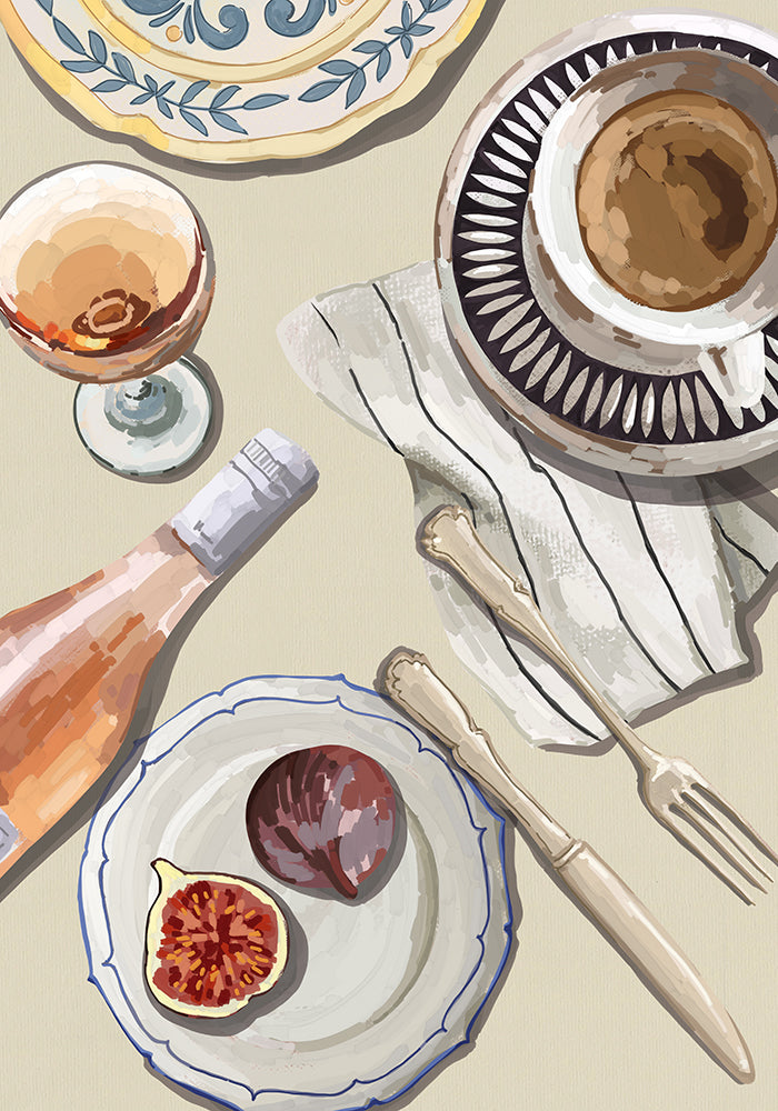 Wine & Coffee Art Poster