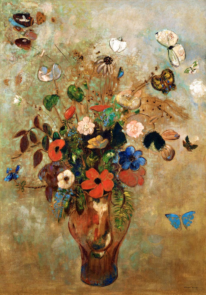 Still Life with Flowers Painting  by Odilon Redon