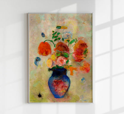 Large Vase with Flowers Painting  by Odilon Redon