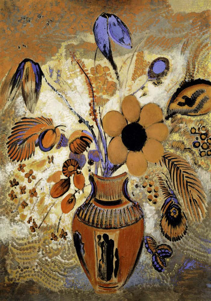 Etruscan Vase with Flowers by Odilon Redon