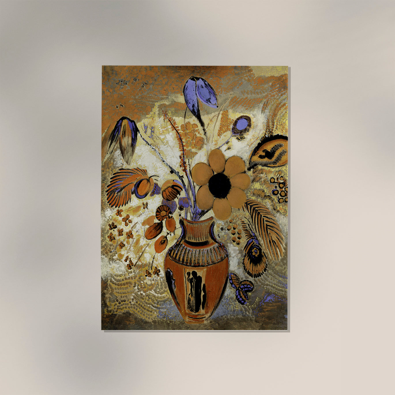 Etruscan Vase with Flowers by Odilon Redon