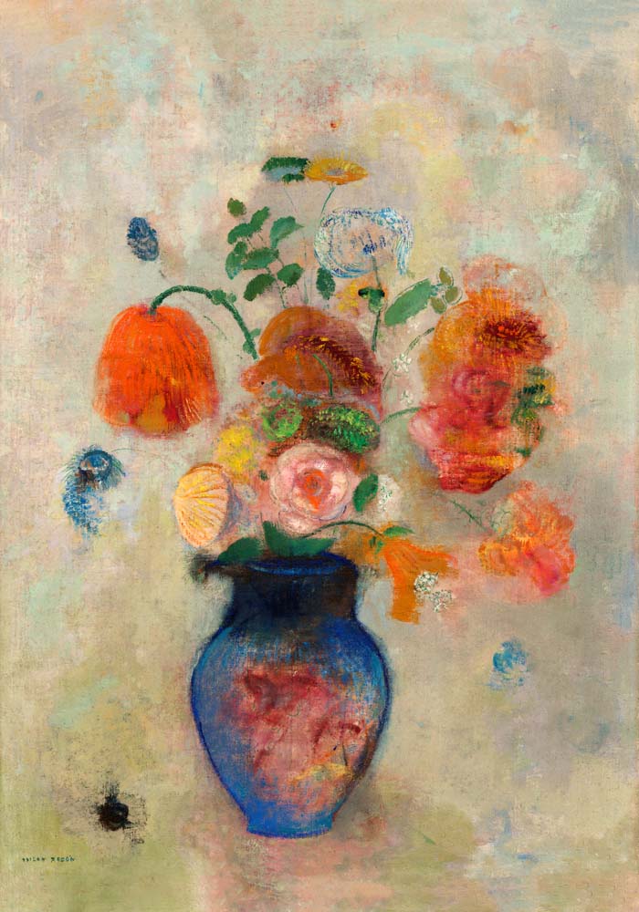 Large Vase with Flowers by Odilon Redon
