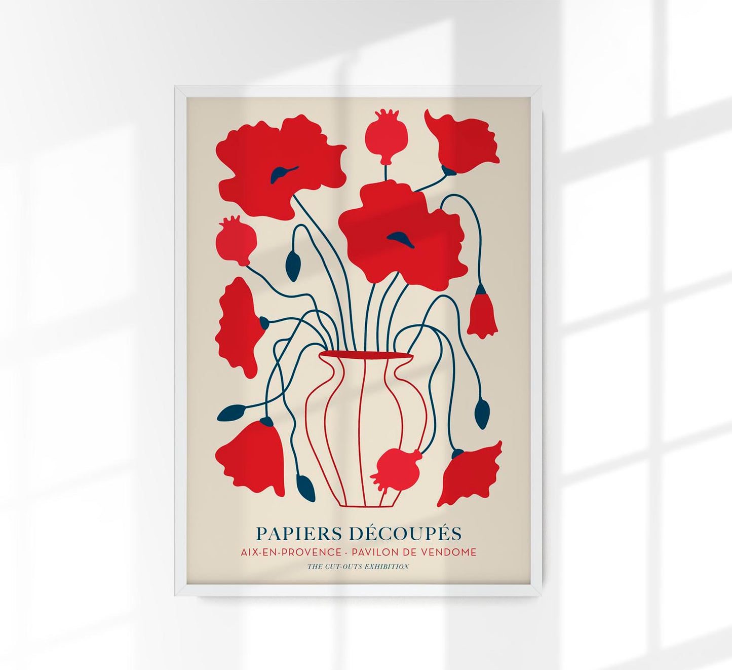 Red Poppy Flowers Papiers Decoupes Art Poster