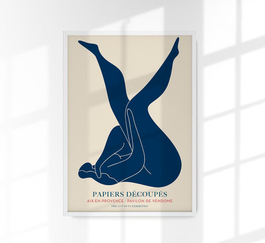 Chillng blue Papiers Decoupes Art Poster