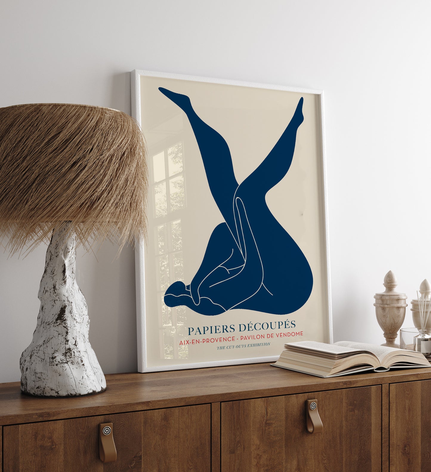 Chillng blue Papiers Decoupes Art Poster