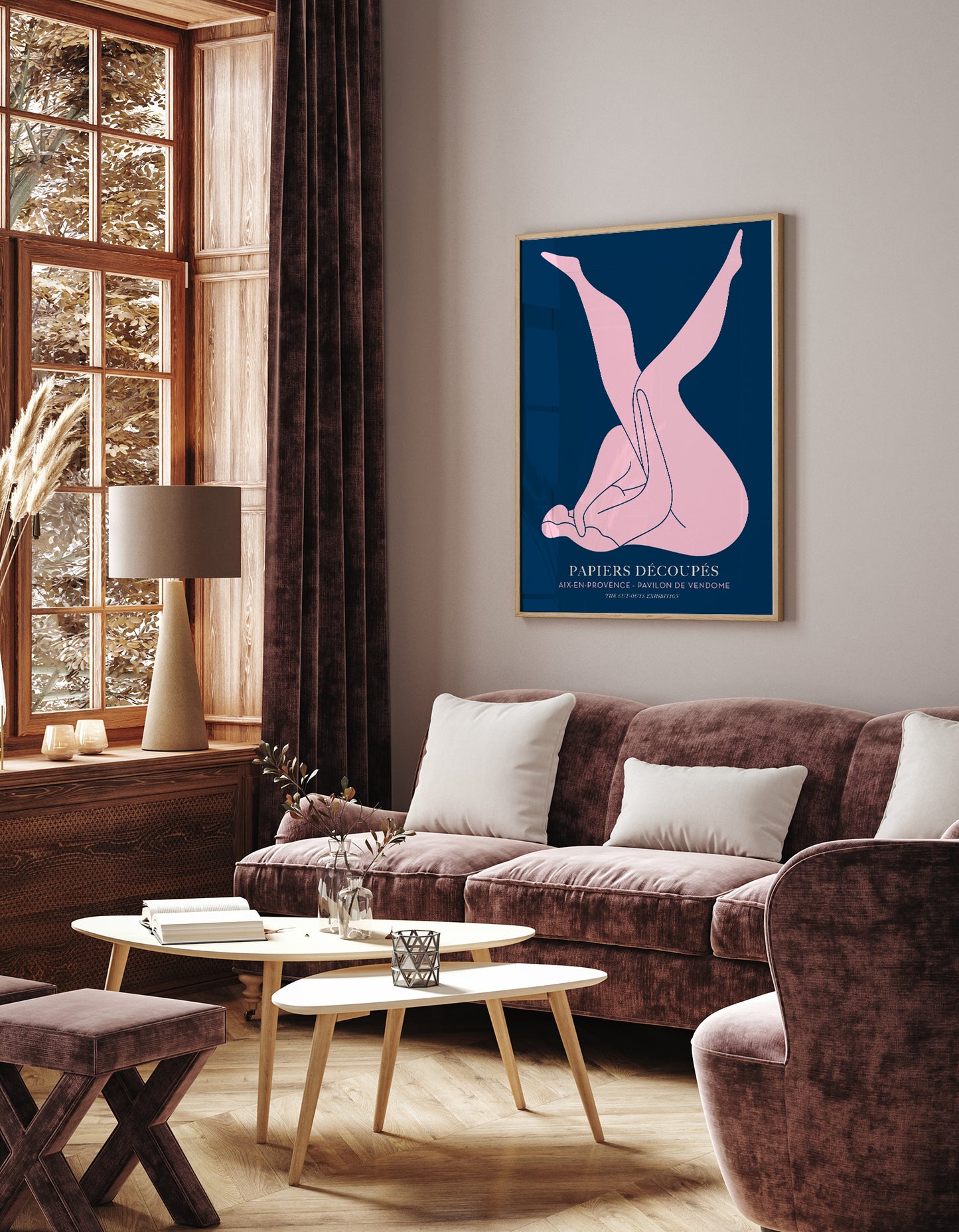 Chilling pink Papiers Decoupes Art Poster