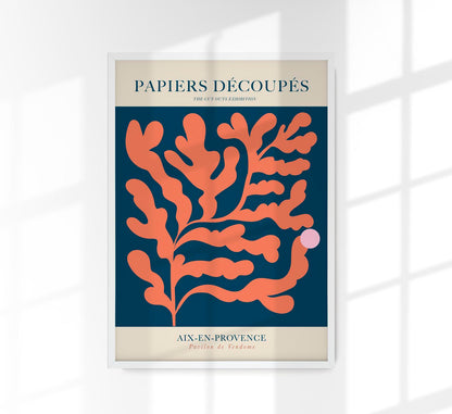 Coral leafs Papiers Decoupes Art Poster